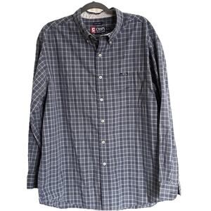 Vintage CHAPS RALPH LAUREN Men’s Button Down Shirt Blue Plaid XL Work Wear